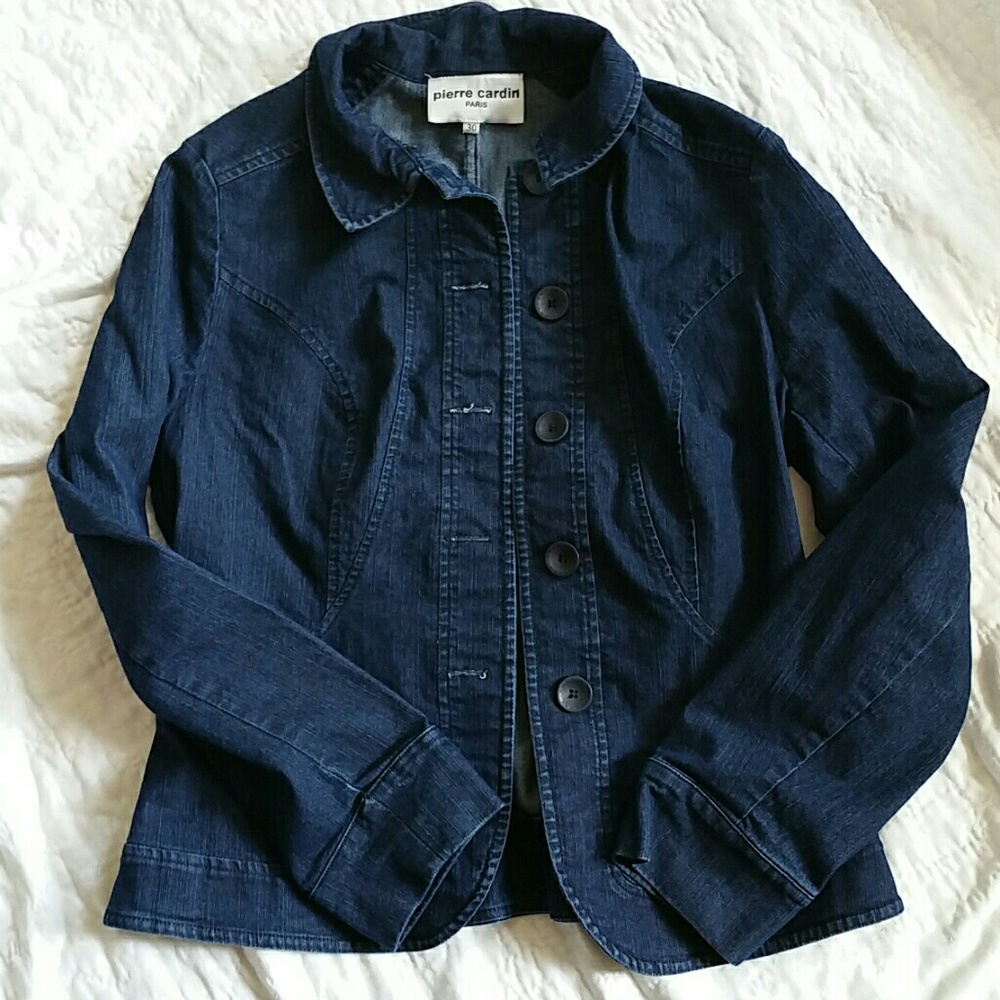 Pierre Cardin Blue Denim Buttoned Jacket